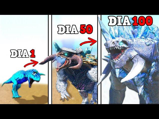 SOBREVIVI COMO UM PEQUENO DINOSSAURO DE GELO 100 DIAS E EVOLUI PARA O GIGANTE TITAN DO GELO NO ARK