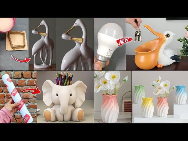 4 Easy White Cement craft ideas // Home Decoration // showpiece // Cement Corner