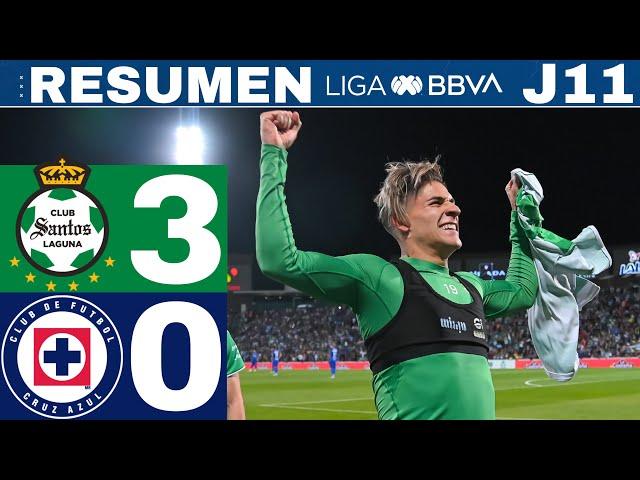 Santos 3-0 Cruz Azul, golean a la Máquina en Torreón / J11 CL24