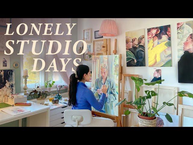 Thoughts about a Clear Mind  Oil Painting and Drawing with Polychromos at Home  Cozy Art Vlog