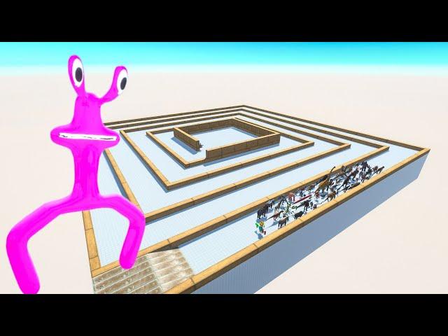 Escape From Rainbow Friend Pink - Last Survivor -  | Animal Revolt Battle Simulator