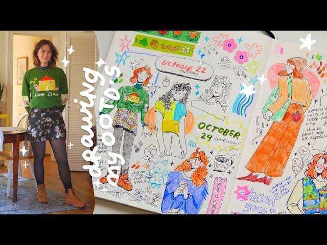 drawing my outfits every day for a week  art vlog