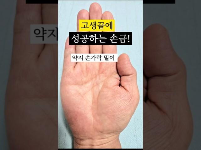 시간이 걸려성공하는손금!고생후에성공하는손금. #손금 #손금보기 #손금보는법#성공운