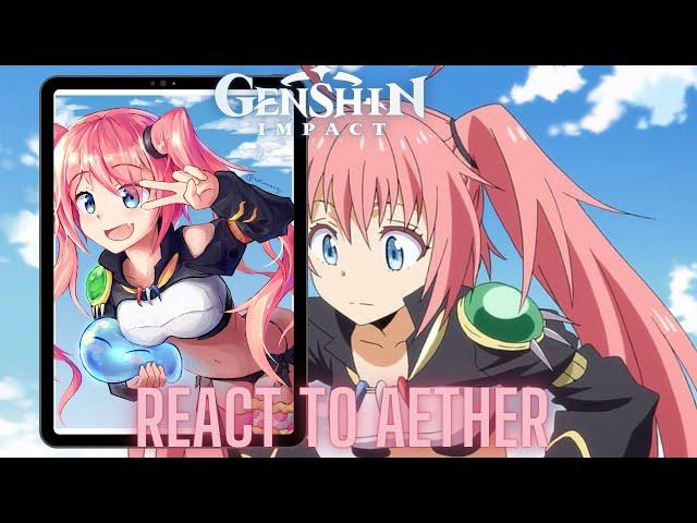 Genshin impact react to Aether as milim nava | rimuru tempest | slime | Gacha life 2