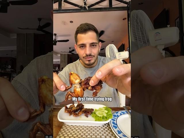Foreigner Eats a Frog in Cambodia  #travel #asia #streetfood #food