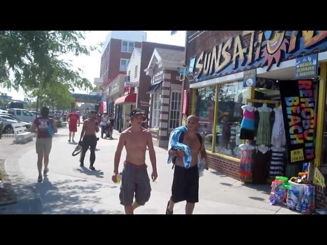 Walking Tour Rehoboth Beach Delaware Boardwalk on a hot summer afternoon