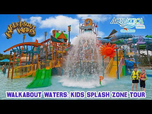 Walkabout Waters Splash Park Tour at Aquatica Water Park Orlando (Jan 2023) [4K]