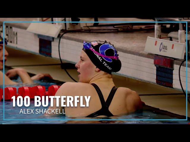 Alex Shackell First in Women's 100 Butterfly  | 2023 Speedo Winter Juniors East