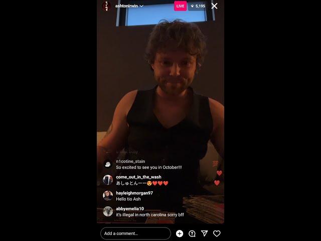 Ashton Irwin Instagram Live 30 August 2023 Backstage @ The 5SOS Show Tour Indianapolis