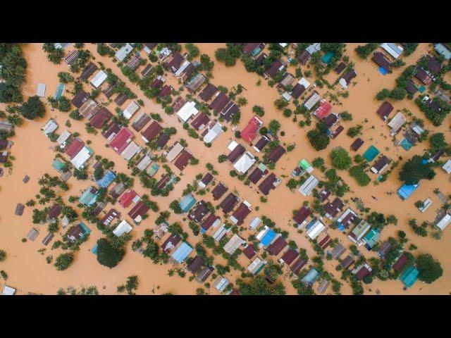 Luftbilder zeigen Überschwemmungen in Myanmar