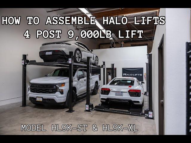 HOW TO DYI INSTALL A 4 POST CAR LIFT - HALO LIFTS 4 POST 9,000 LB CAR LIFT MODEL#  HL9K-ST & HL9K-XL