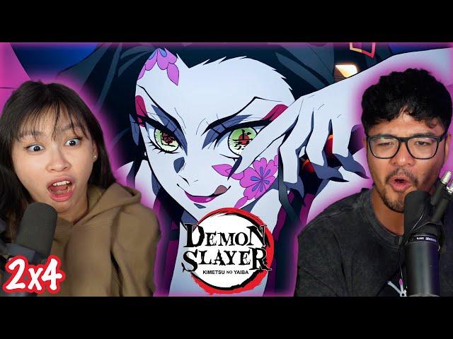 TANJRIO VS DAKI! | Girlfriend Reacts To Demon Slayer 2X4 REACTION!