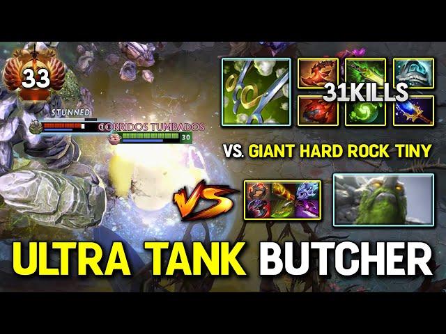 ULTRA TANKY LATE GAME Carry Pudge 31Kills Max Slotted Build Vs. Giant Hard Rock Tiny 7.36c DotA 2