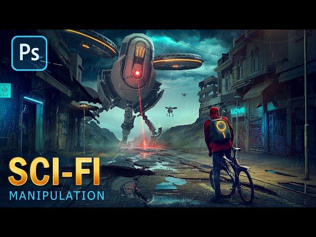 "Cyber Drones" Sci-fi Photo Manipulation Speed Art | Photoshop Tutorial