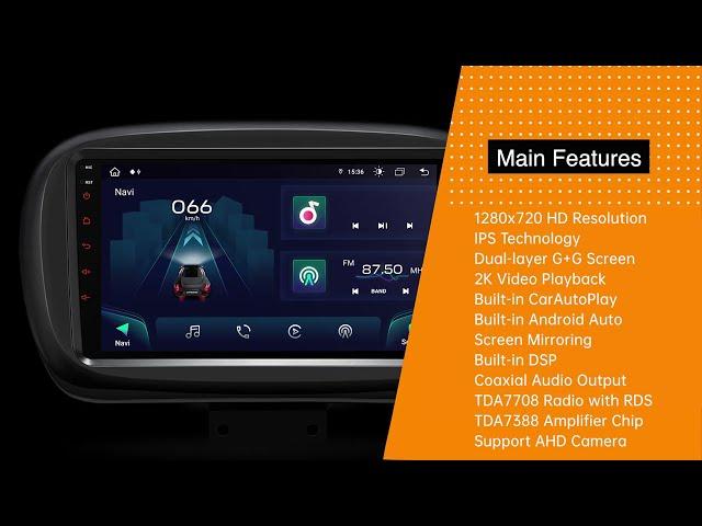 [IAP9250XFS] 9" Fiat 500X Octacore Android 13 Car Stereo with CarPlay Android Auto DSP GPS 4G LTE