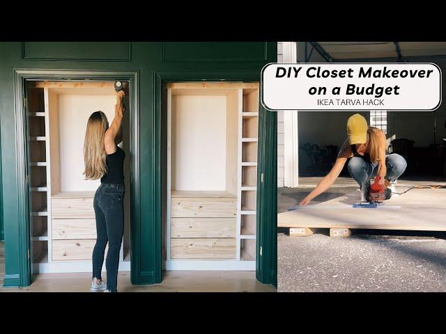 DIY CLOSET MAKEOVER ON A BUDGET (PART 1) | IKEA Tarva Hack | Reach In Closet Upgrade