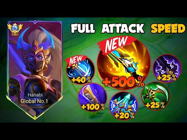 NEW UPDATE! HANABI FULL ATTACK SPEED BUILD (ATK SPEED HACK) | HANABI BEST UPDATED BUILD AND EMBLEM!