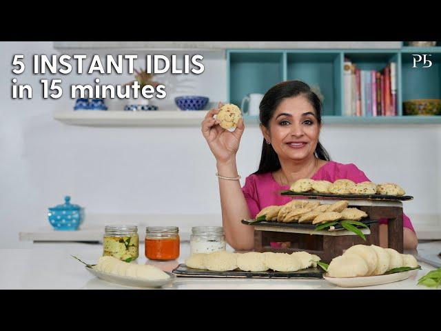 5 Instant Idlis in 15 minutes I बिना दाल चावल भिगोये 5 इडली I Coconut Chutney I Pankaj Bhadouria