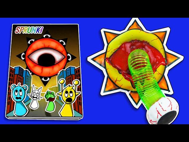 Making INCREDIBOX SPRUNKI Game Book  Mr. Sun Horror Sprunki Squishy - Paper DIY