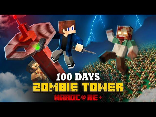 100 DAYS ON A TOWER IN THE MINECRAFT ZOMBIE APOCALYPSE!