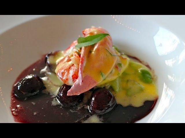 2 Michelin starred chef Kurt Guttenbruner's Lobster, Cherries, Fava Beans and  Sauce Pt.2