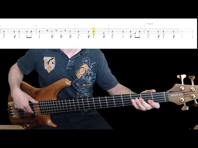 Dire Straits - Sultans Of Swing Bass Cover with Playalong Tabs in Video