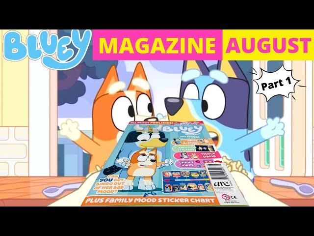 ‼️ BLUEY Magazine - August Issue Part 1  | Bluey Books & Crafts | Disney Jr | ABC Kids