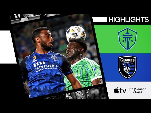 Seattle Sounders vs. San Jose Earthquakes | Morris Brace! | Full Match Highlights