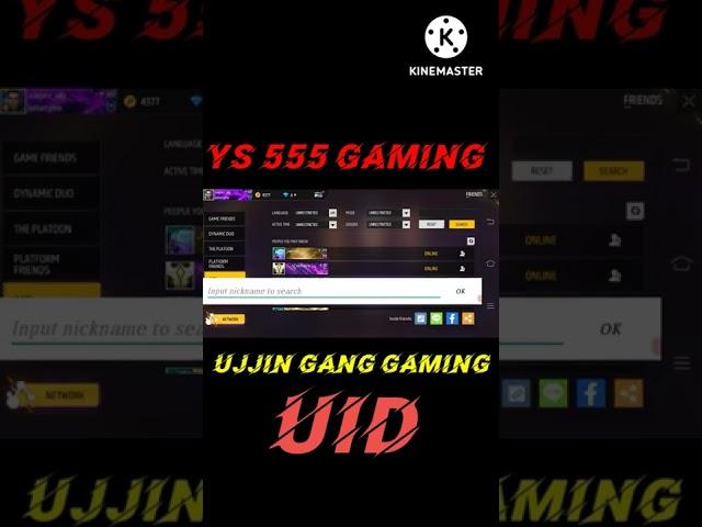 YS 555 Gaming #Ujjain Gang # Uid #garenafreefire # Shorts