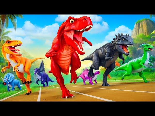 Epic Battle of Dinosaurs - Red Trex vs Jurassic Dinosaurs | Who will Win?