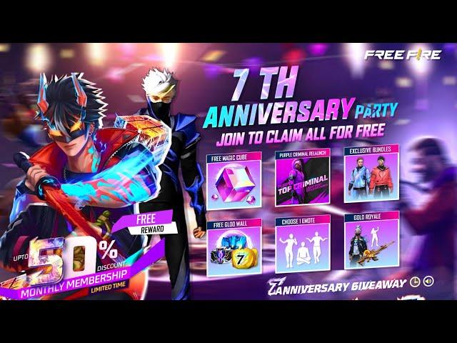 7th Anniversary Free Fire Rewards|Pink Diamond Store Return| Free Fire New Event | Ff New Event