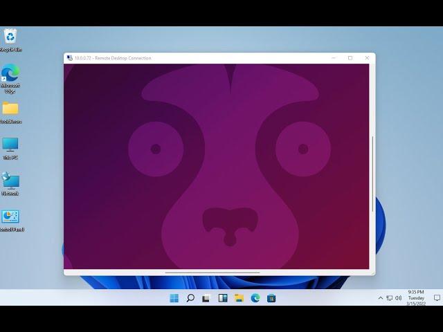 Remote Desktop Ubuntu 21.10 from Windows 11