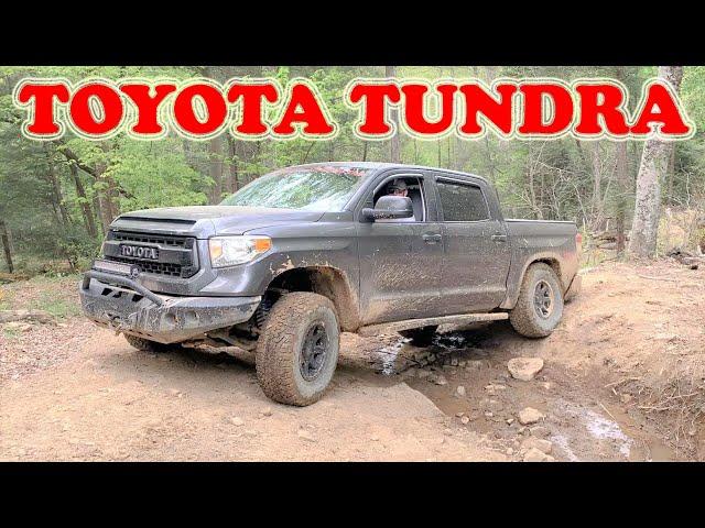 Toyota Tundra SR5 TRD OffRoad ATRAC King Shocks 2.5 suspension 4x4 off-roading muddy mountain trails