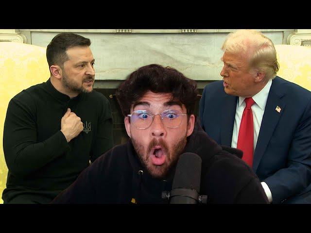 Trump FIGHTS With Zelensky While LIVE | Hasanabi reacts
