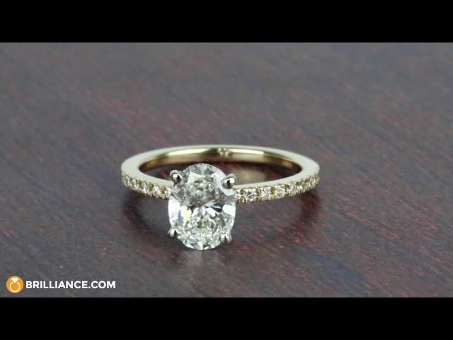Petite Pave Oval Diamond Engagement Ring (1.50 Carat)