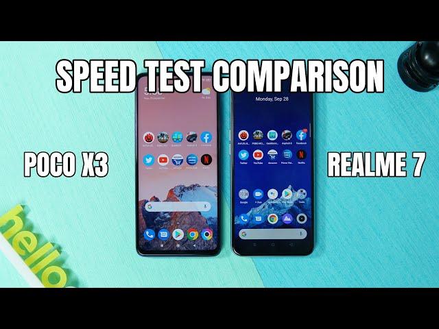 POCO X3 vs Realme 7 Speed Test Comparison - Snapdragon 732G vs Helio G95!