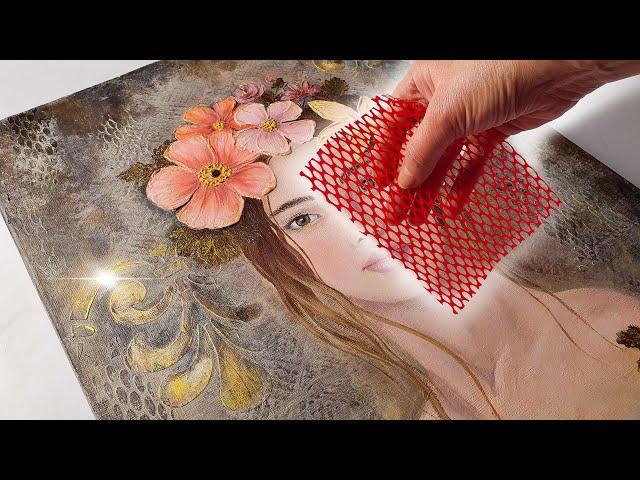 Mixed Media Masterclass - Stunning Textured Lady Portraint | AB Creative Tutorial