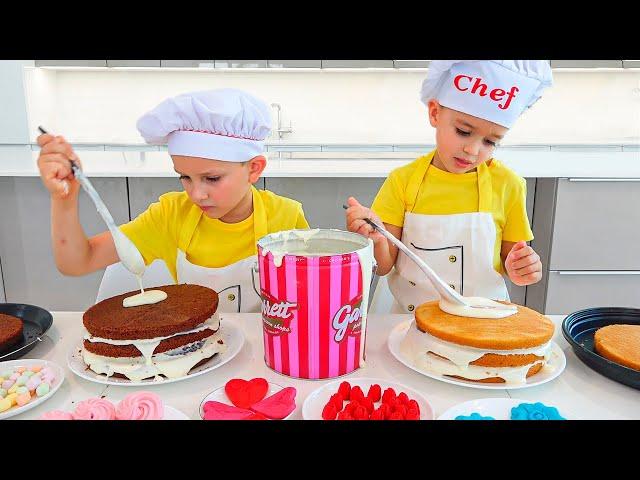 Vlad and Niki Cooking and playing with Mom - Funny stories for children