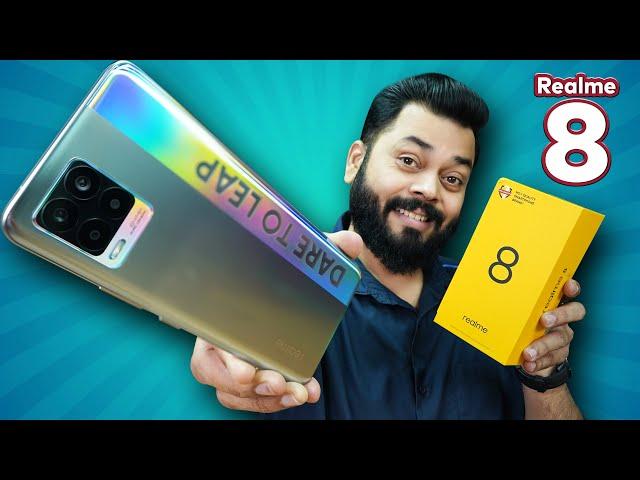 realme 8 Unboxing And First Impressions  6.4" AMOLED Screen, 64MP Camera, Helio G95 & More