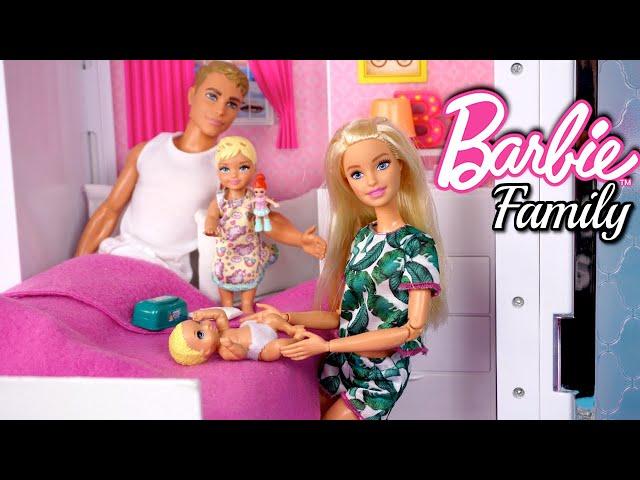 Barbie & Ken Family Morning Routine - New Baby Sister & Playground