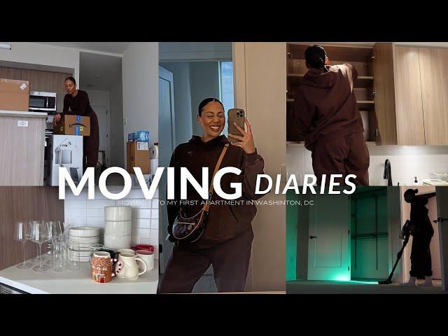 MOVING VLOG: I got the keys  deep cleaning & moving into my first apartment in Washington, DC