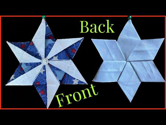 Christmas Gift From Fabric Scraps/Easy No Sew Fabric Star/How To Make 6 Pointed Star/Christmas Idea