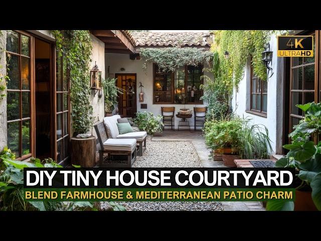 DIY Tiny House Courtyard Makeover: Blend Farmhouse & Mediterranean Patio Charm!