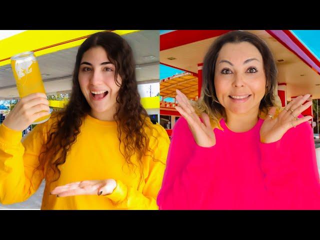 One Color Gas station food challenge!