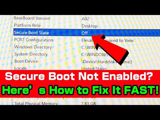 Secure Boot Not Enabled! Here’s How to Fix It FAST 