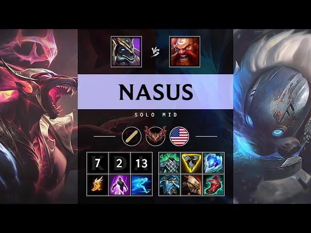 Nasus Mid vs Gragas - NA Grandmaster Patch 25.10
