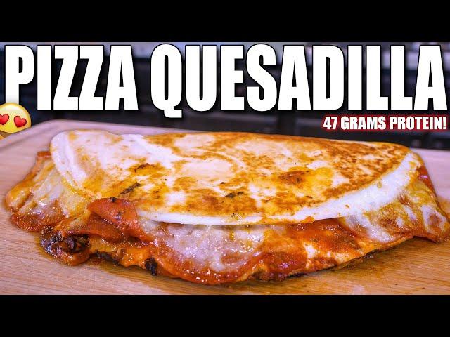 HIGH PROTEIN PIZZA QUESADILLA | Easy Low Carb Bodybuilding Recipe!