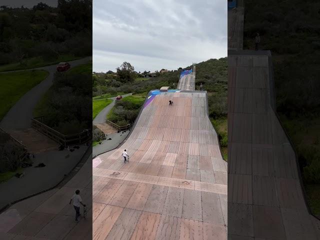 Dropping into the worlds LARGEST quarter pipe #skateboarding #shorts