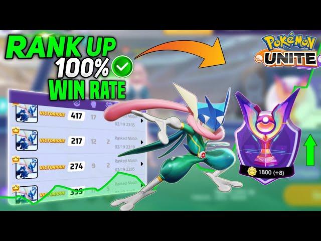 How to Win every match with Greninja in Solo Ranking! 100iq strategy in Master Rank | Pokemon unite