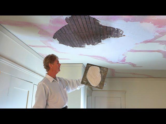 Repair a lath and plaster ceiling